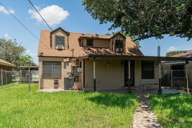 1106 17th St, Mcallen, TX 78501 - rear view of property featuring a porch, cooling unit, and a gate