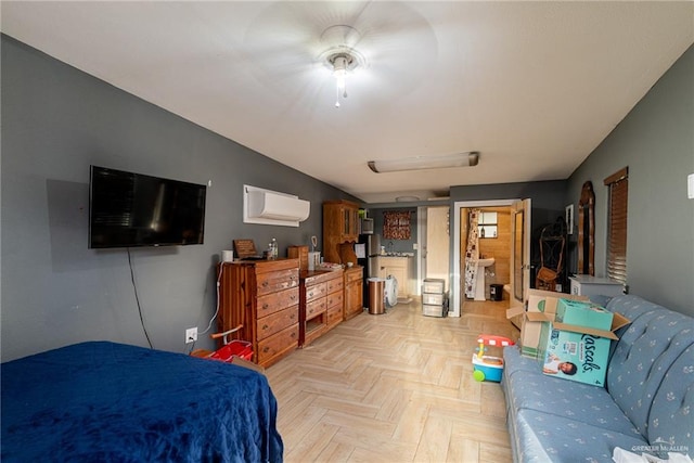949 S Gumwood St, La Villa, TX 78562 - bedroom featuring an AC wall unit and ceiling fan