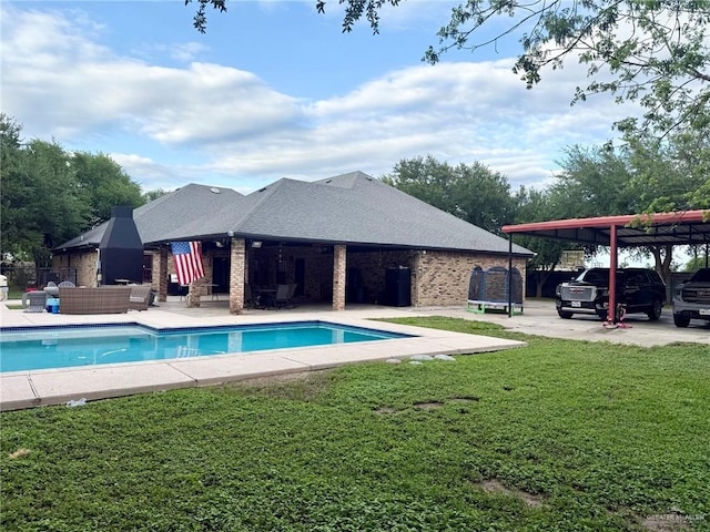 6101 Mile 7 Rd, Mission, TX 78573 - swimming pool with an outdoor living space and a patio area