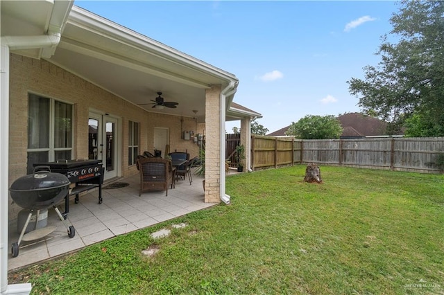 1602 Meadow Ln, Harlingen, TX 78550 - view of yard with ceiling fan and a patio area