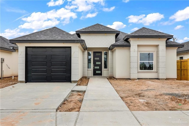 view of front of house with a garage