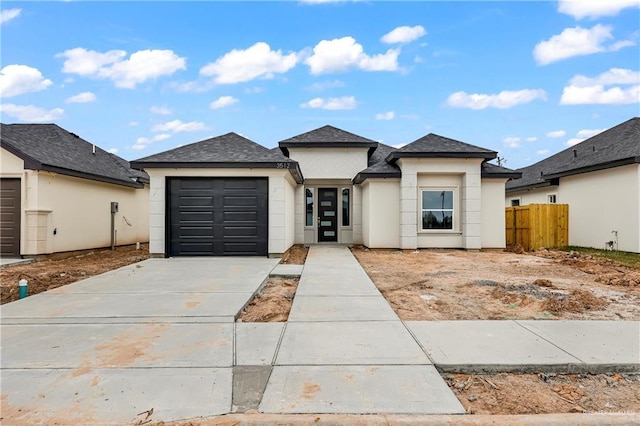 view of front of house with a garage