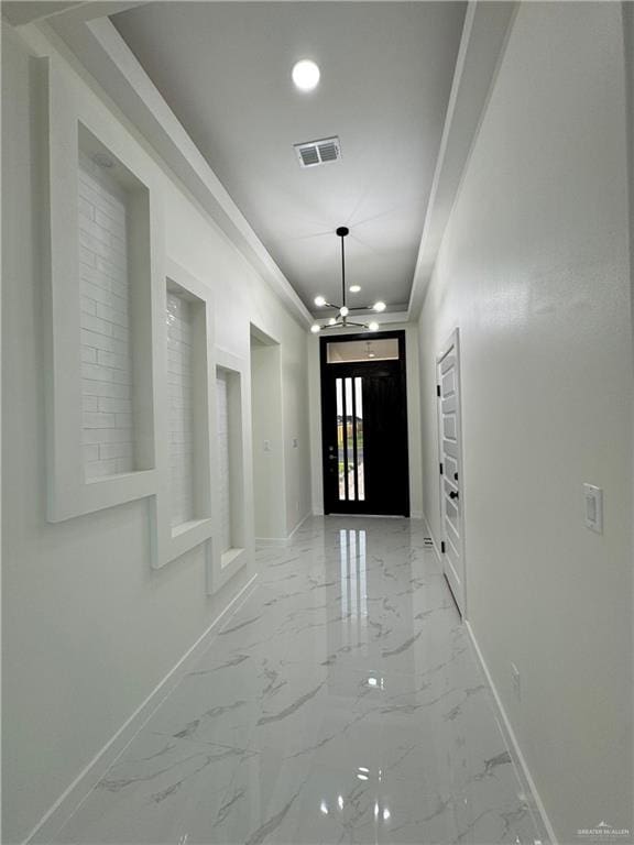 805 E Costa Del Sol Ave, Edinburg, TX 78542 - entryway with marble finish floor, visible vents, baseboards, and recessed lighting