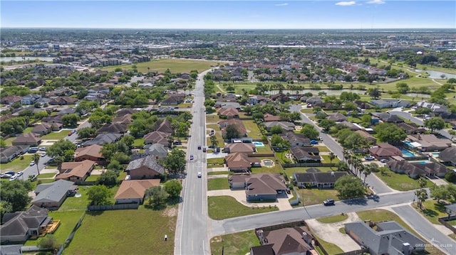 aerial view with a residential view