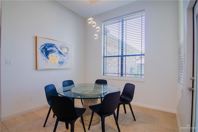 view of tiled dining space