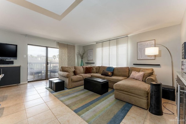 114 E Tarpon St Unit 201, South Padre Island, TX 78597 - living room featuring light tile patterned flooring