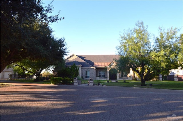 view of single story home