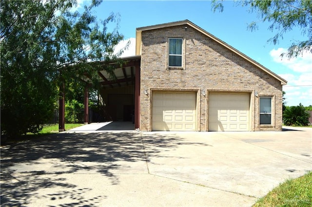 view of home's exterior featuring a carport