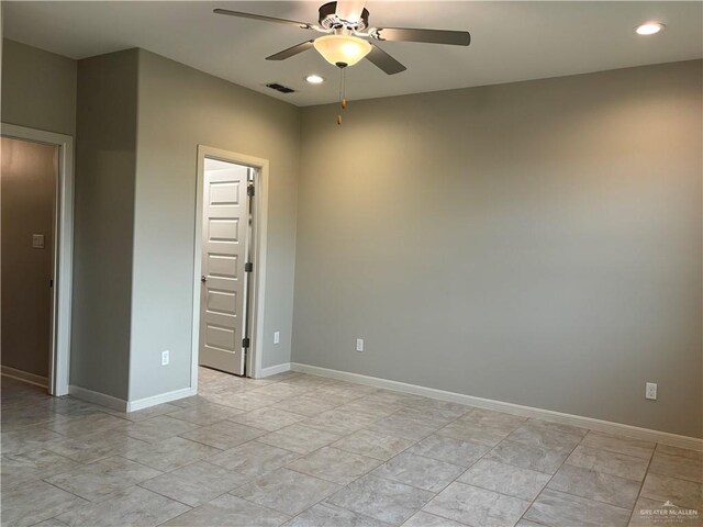 5712 River Rd, Mcallen, TX 78504 - empty room featuring ceiling fan and recessed lighting