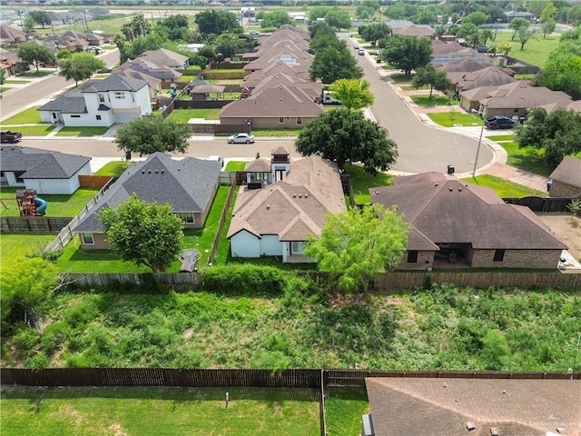 aerial view with a residential view