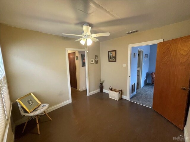 207 W Clark Ave, Pharr, TX 78577 - interior space with visible vents, ceiling fan, finished concrete floors, and baseboards