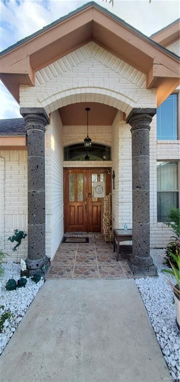 property entrance with french doors