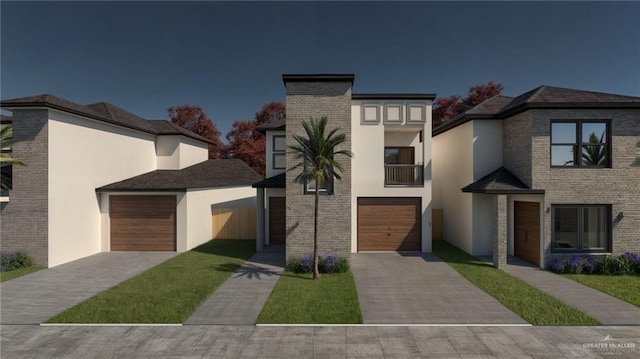 view of front of home with a balcony