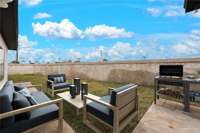 view of patio / terrace with an outdoor living space