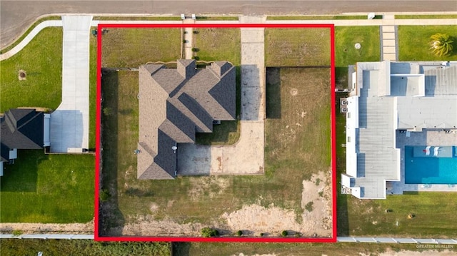 2601 Moreno Sr, Edinburg, TX 78541 - aerial view of property and surrounding area featuring property boundaries highlighted