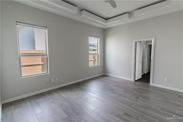 spare room with light hardwood / wood-style flooring