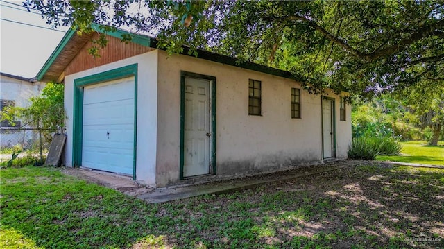 view of garage