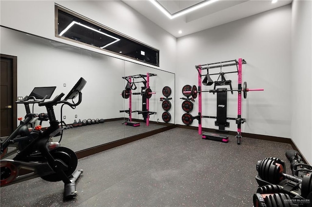 4704 Estancia Pkwy, Mcallen, TX 78504 - workout room featuring recessed lighting and baseboards