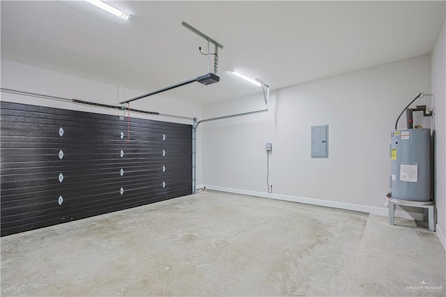 8038 N 51st St, Mcallen, TX 78504 - garage featuring water heater, electric panel, and a garage door opener