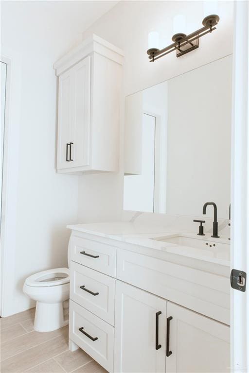 bathroom with toilet and vanity