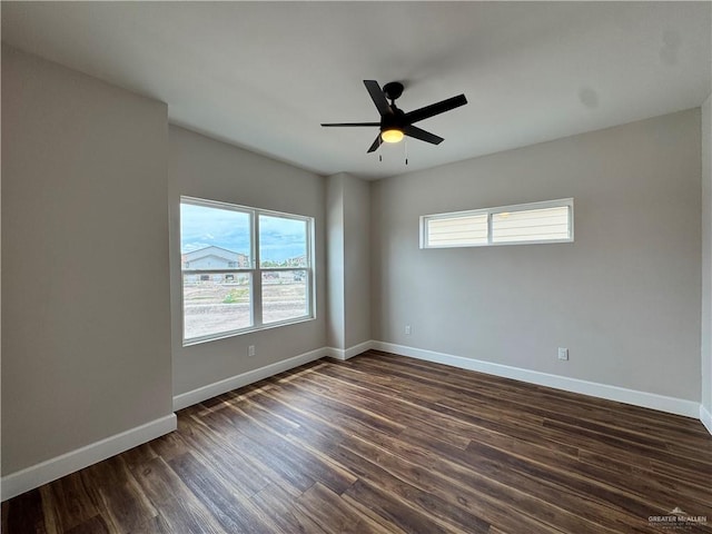 1604 Monterrey Cir, Brownsville, TX 78526 - unfurnished room with dark wood-type flooring and ceiling fan