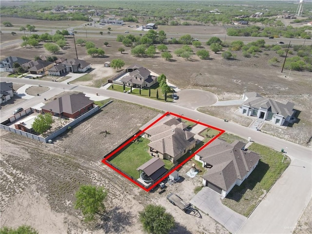 drone / aerial view with a residential view