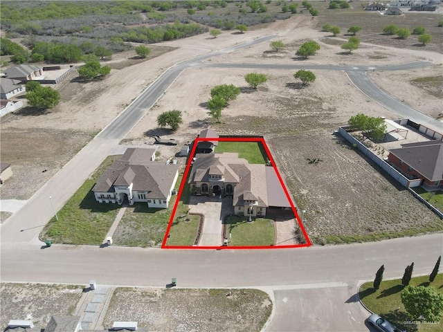 aerial view with a residential view
