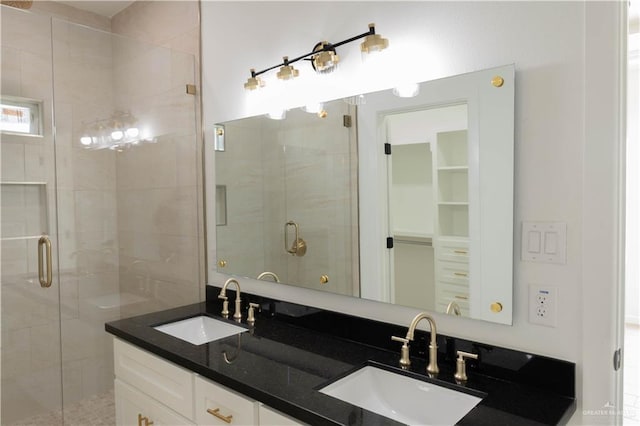 2221 N Woody St, Edinburg, TX 78541 - full bath featuring a stall shower and double vanity