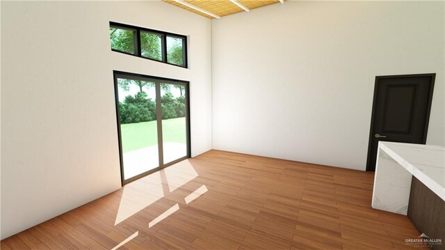 3 Washmon Ave, Harlingen, TX 78552 - unfurnished room featuring light hardwood / wood-style floors and a high ceiling