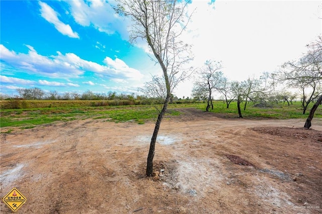 view of yard with a rural view