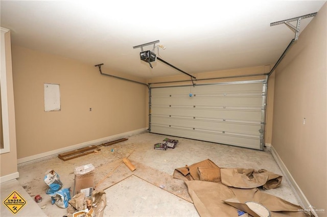 garage featuring a garage door opener