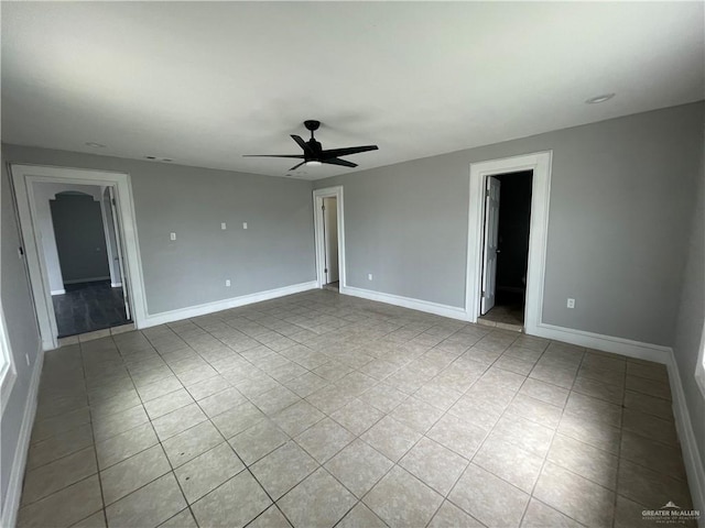 spare room featuring ceiling fan