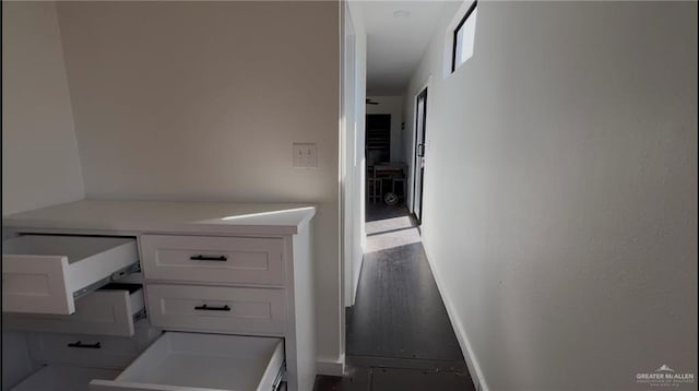 office space featuring hardwood / wood-style floors