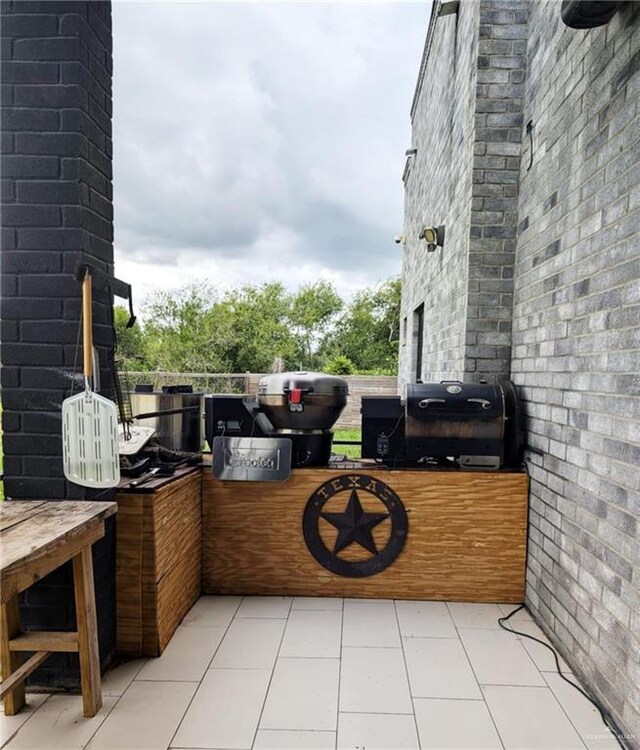 view of patio featuring area for grilling