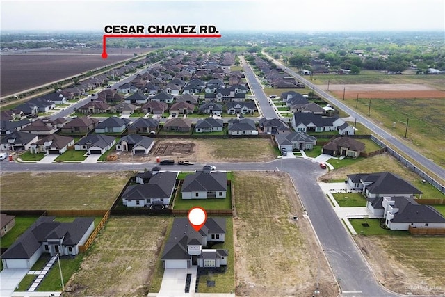 aerial view featuring a residential view