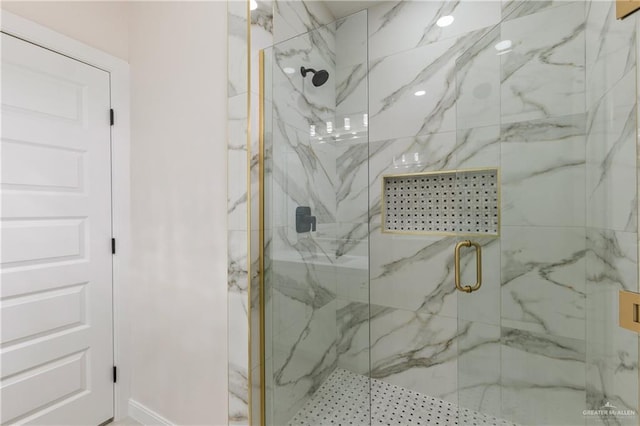 bathroom featuring walk in shower