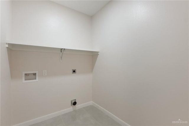 laundry room featuring washer hookup and hookup for an electric dryer