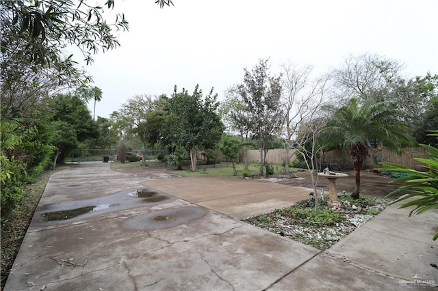 view of yard featuring a patio area and a fenced backyard