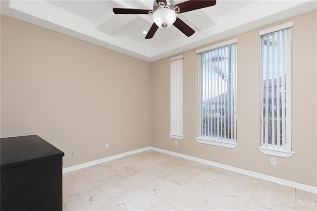 spare room with ceiling fan