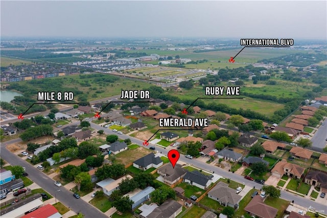 1014 Emerald Dr, Weslaco, TX 78599 - aerial view of property and surrounding area