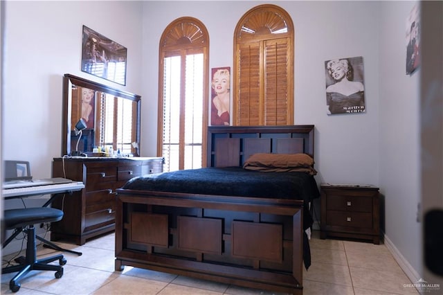 view of tiled bedroom