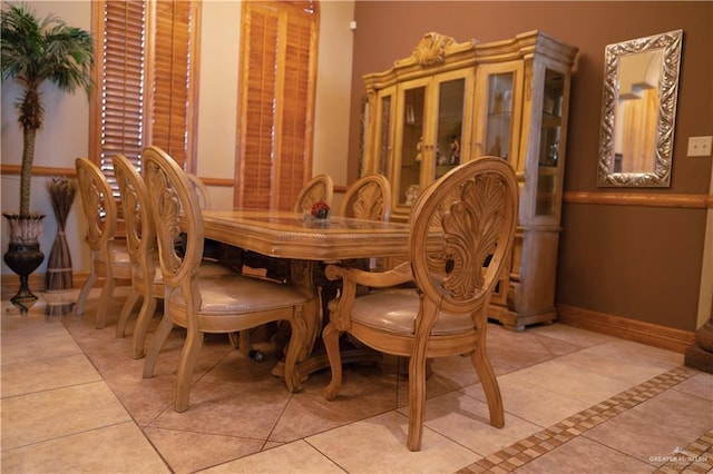 view of tiled dining room