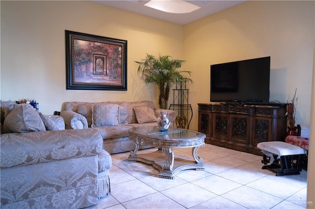 view of tiled living room