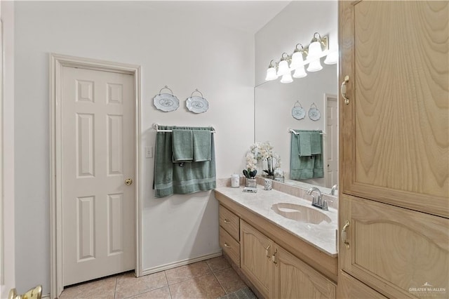 bathroom featuring vanity and tile patterned floors