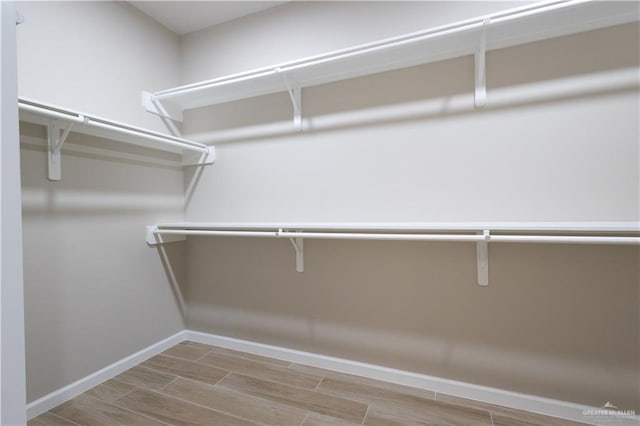 spacious closet featuring light wood-type flooring