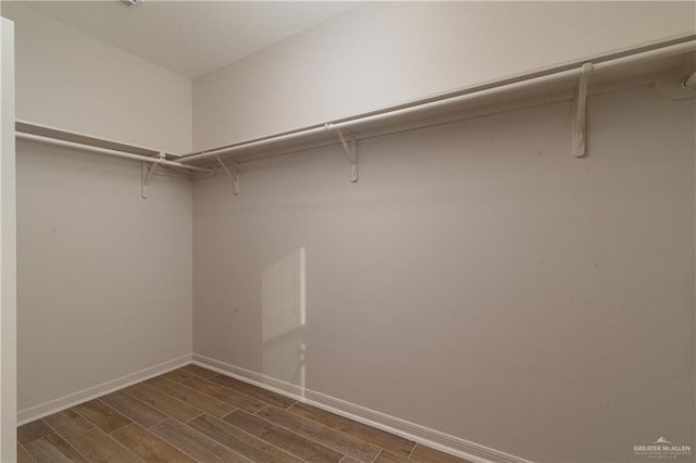 spacious closet featuring dark wood-style floors