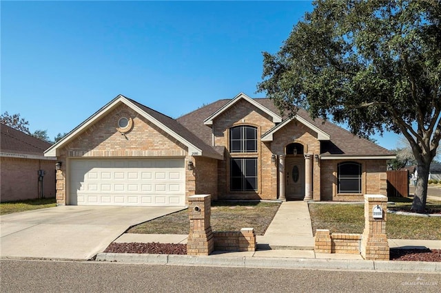 view of front of home with a garage