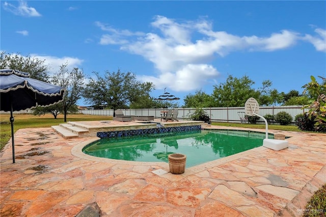 view of pool with a patio