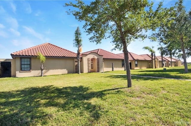 exterior space with a front lawn