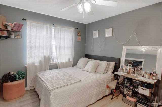 1124 N 28th St, Mcallen, TX 78501 - bedroom featuring multiple windows, wood finished floors, and ceiling fan